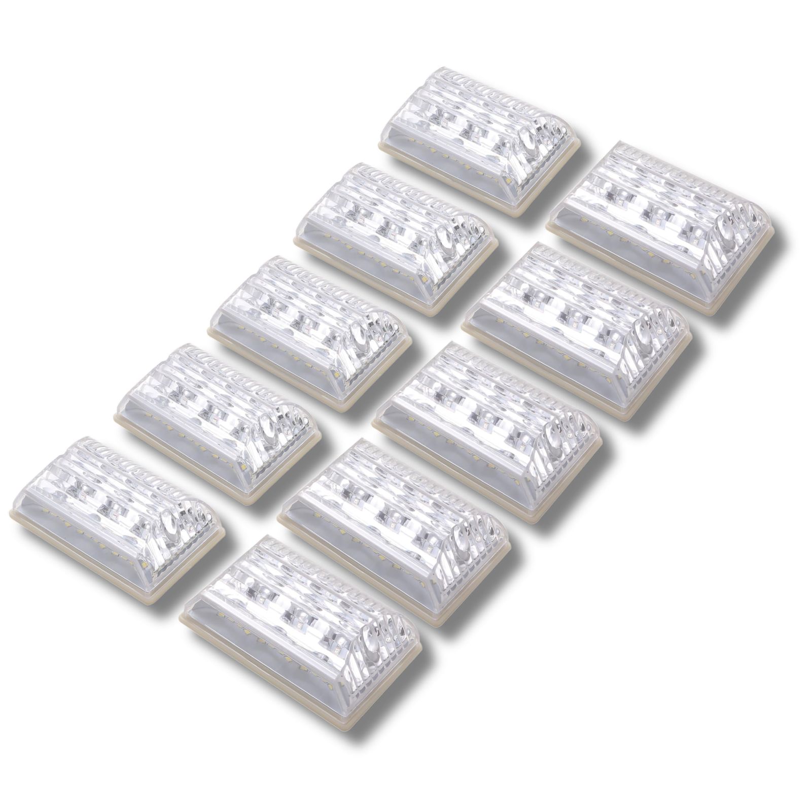 トラック 角型 白色 10個 マーカーランプ サイドマーカー LED 24V 四角