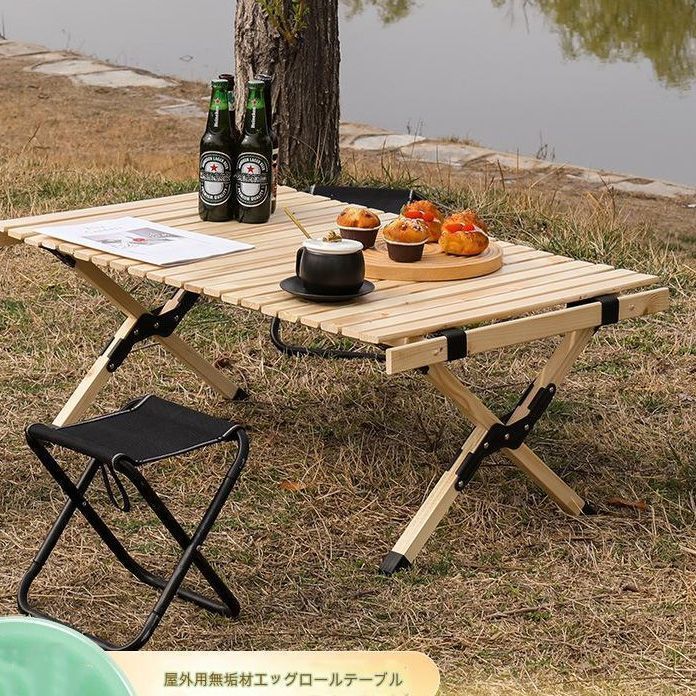折りたたみ木製テーブル 幅90cm テーブル ポータブル アウトドア