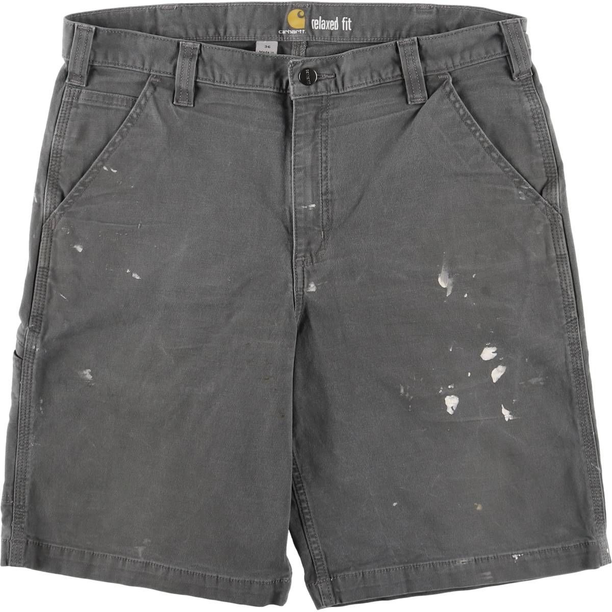古着 カーハート Carhartt RELAXED FIT ペイント ダック地 ワークショーツ ハーフパンツ メンズw36相当|eaa546609