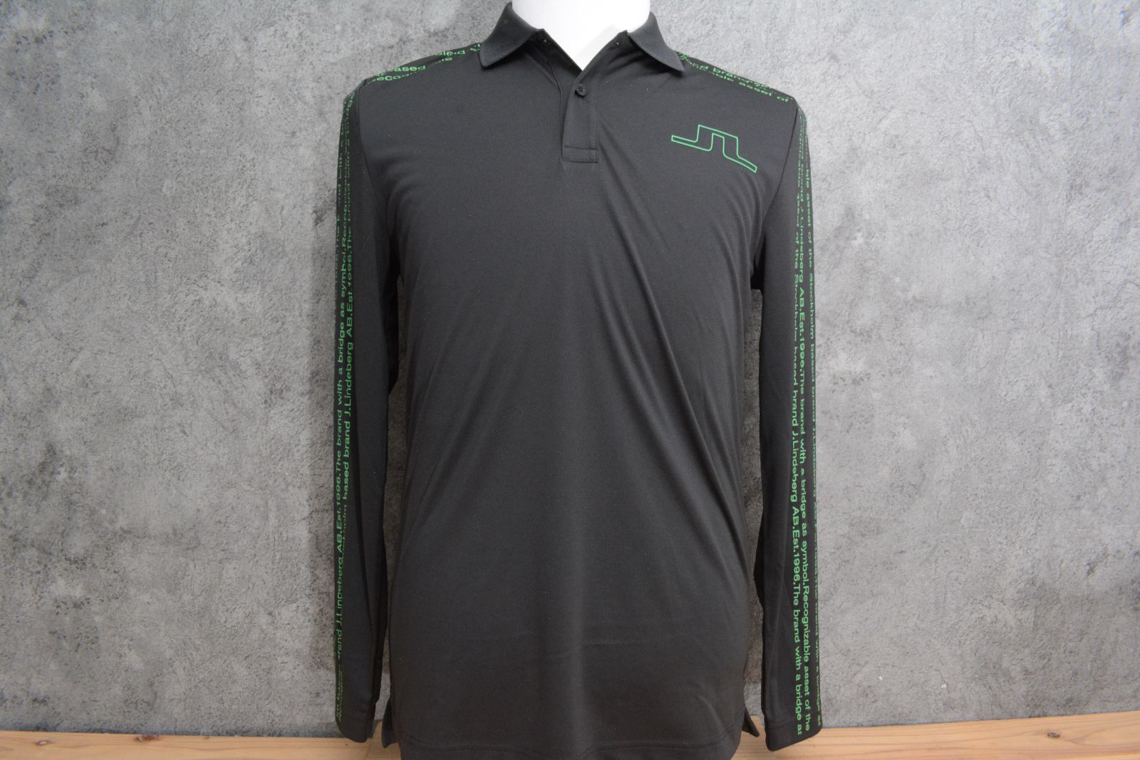 【未使用品 人気ブランド】Jリンドバーグ J.LINDEBERG メンズ 長袖ポロシャツ ブラック サイズ44 071-22311