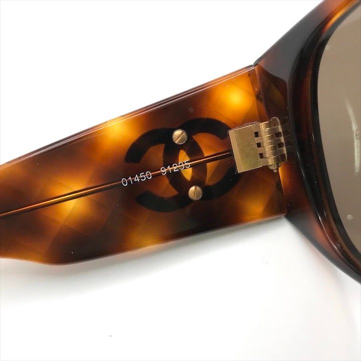 良品 CHANEL シャネル ココマーク マトラッセ べっ甲調 サングラス  