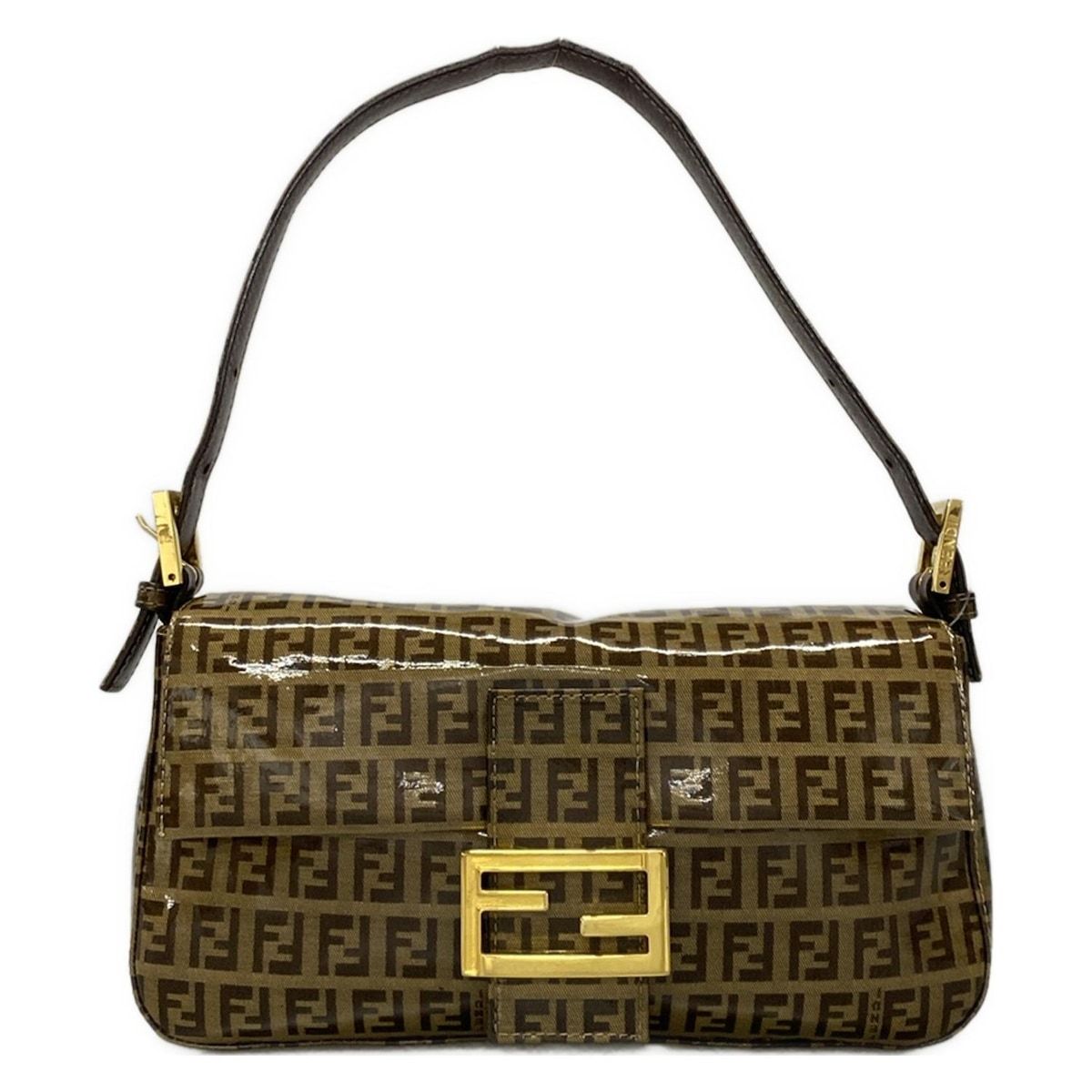 FENDI フェンディ ハンドバッグ マンマバケット|ズッキーノ柄 26424 ダークブラウン×ベージュ レザー