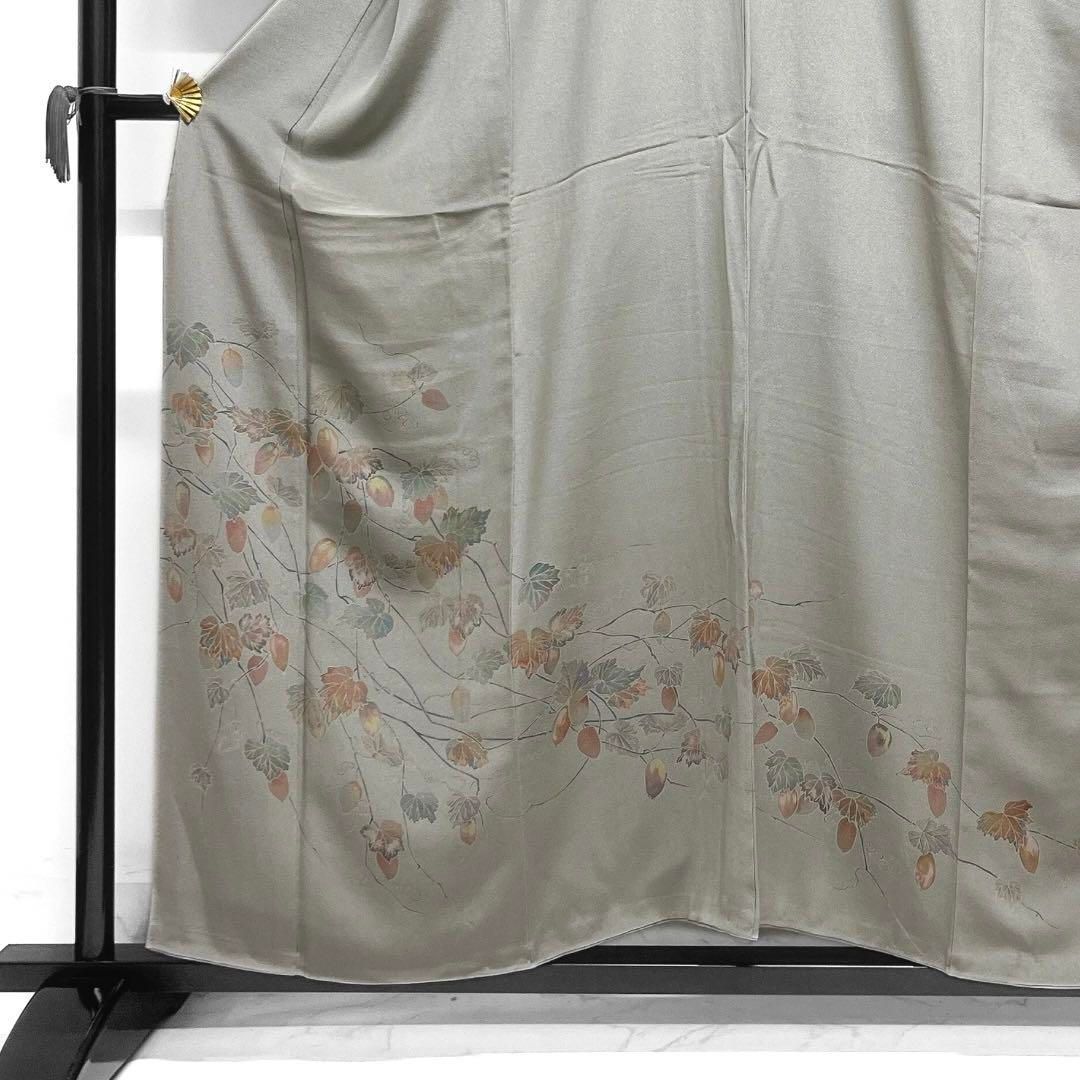 作家もの 色留袖 リーフ模様 蔦 友禅 くすみカラー 着物 014a d - メルカリ 