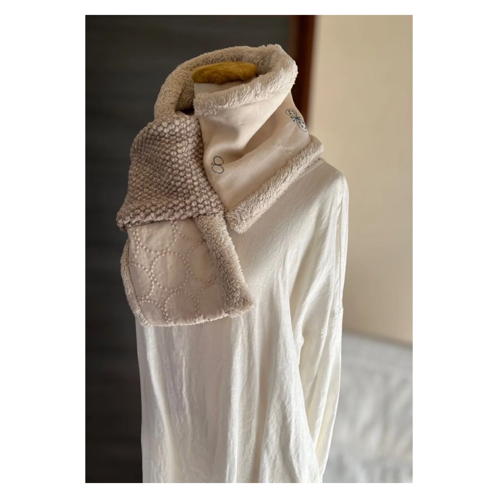 mina perhonen(ミナ ペルホネン)｜【Kids】muschio マフラー/ホワイト