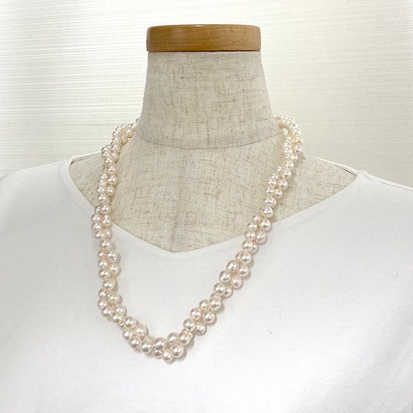 中古 本真珠ロングネックレス 6㎜ 126㎝ 中古