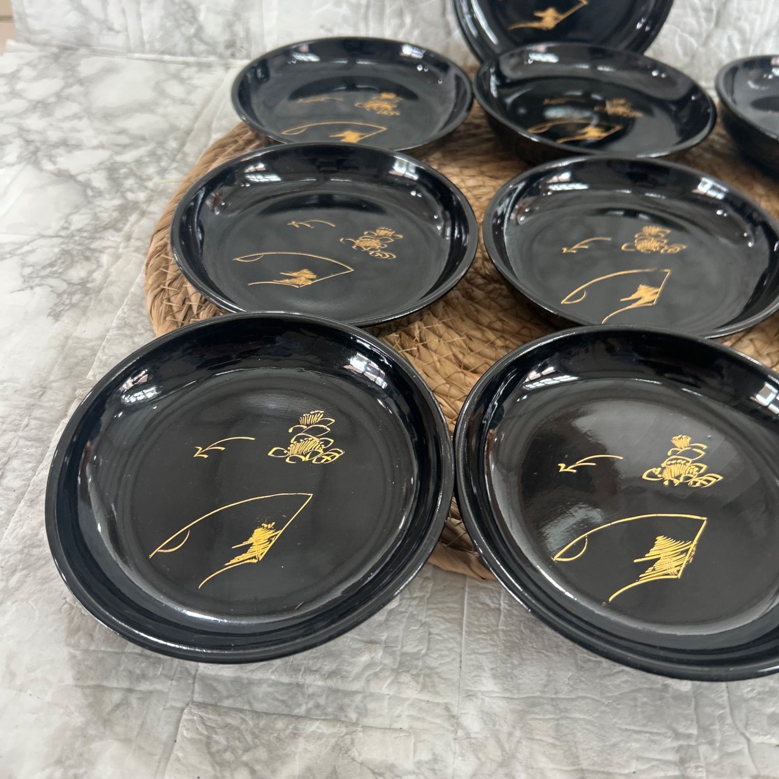 昭和 アンティーク レトロ  お皿 10枚セット 昭和レトロ 皿 小皿 金彩 骨董品 コレクション 10枚セット