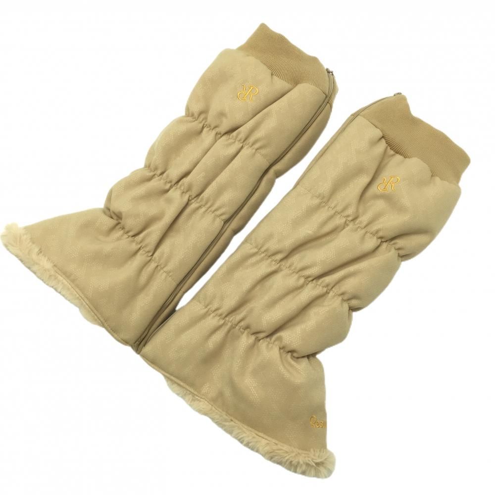 レザレクション レッグウォーマー ベージュ 地模様 内側ファー レディース ゴルフウェア Resurrection