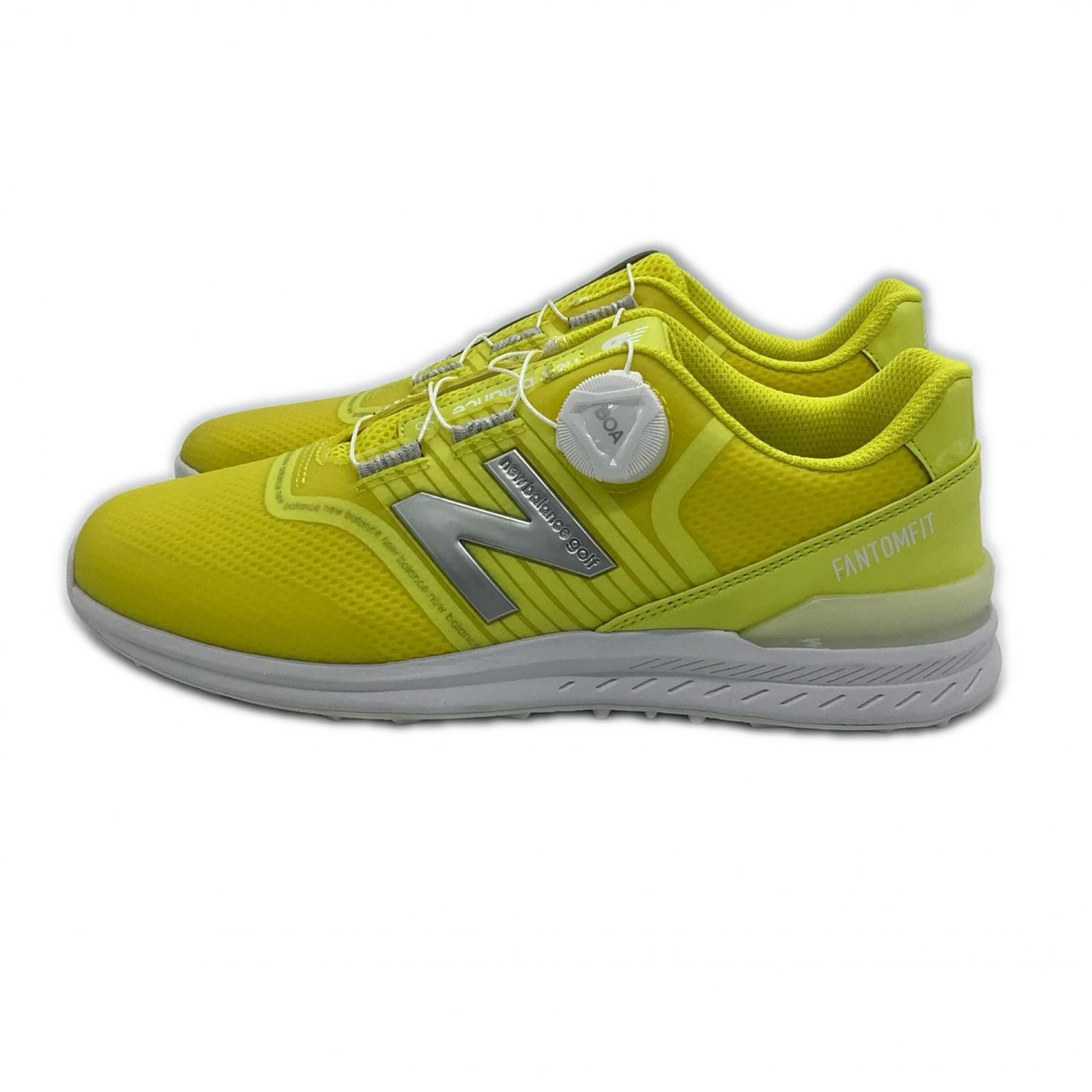 ニュー ンスゴルフ Balance golf ゴルフシューズ 23 cm イエロー 996 シルバーロゴ スパイクレス BOA 軽量