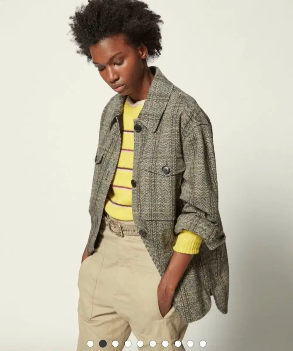 イサベルマラン ヘリンボーン チェック シャツ型 ジャケット 36 55|66