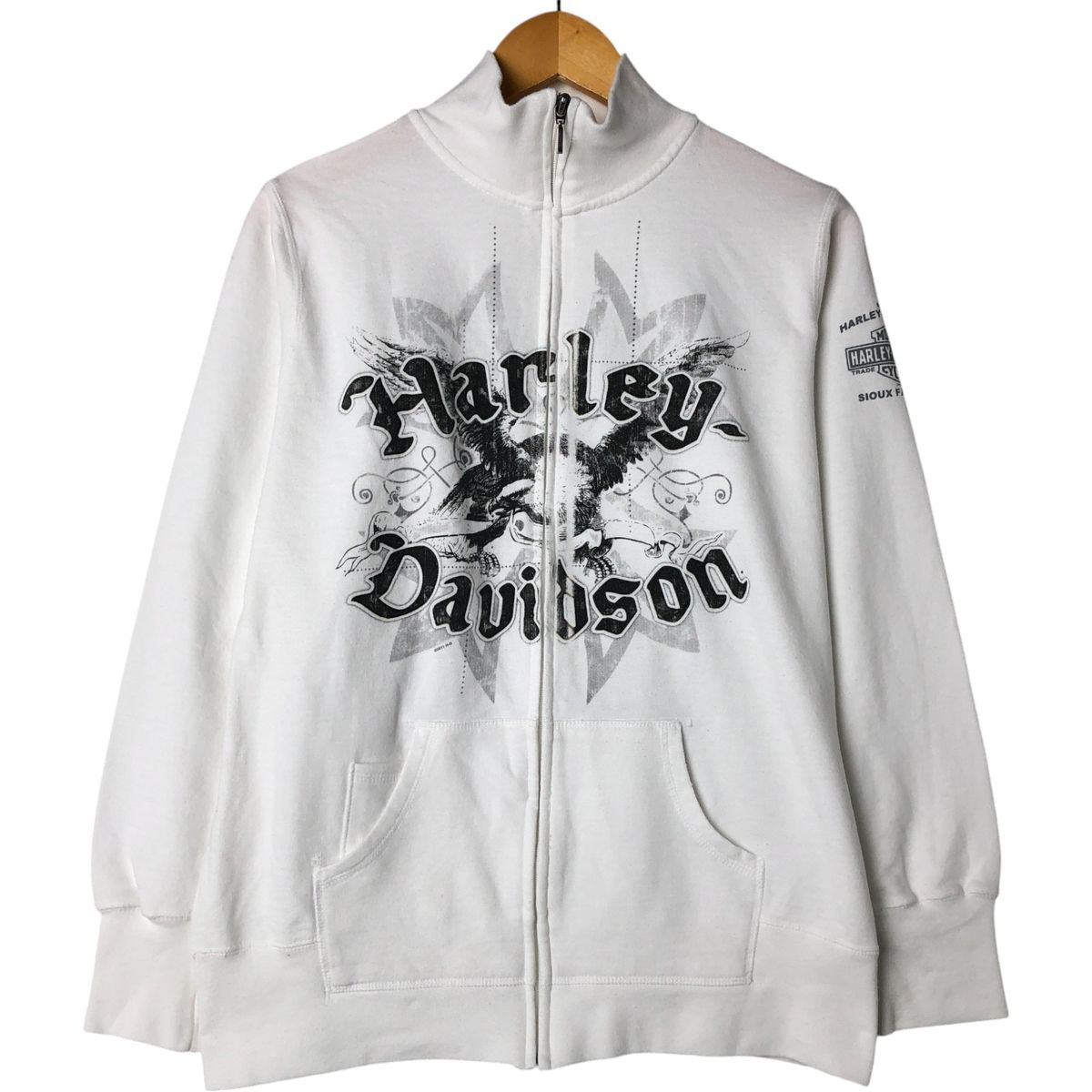 古着 ハーレーダビッドソン Harley-Davidson 鷲柄 イーグル柄 フルジップスウェットシャツ トレーナー レディースL相当 /eaa558058 古着 ハーレーダビッドソン Harley-Davidson 鷲柄 イーグル柄
