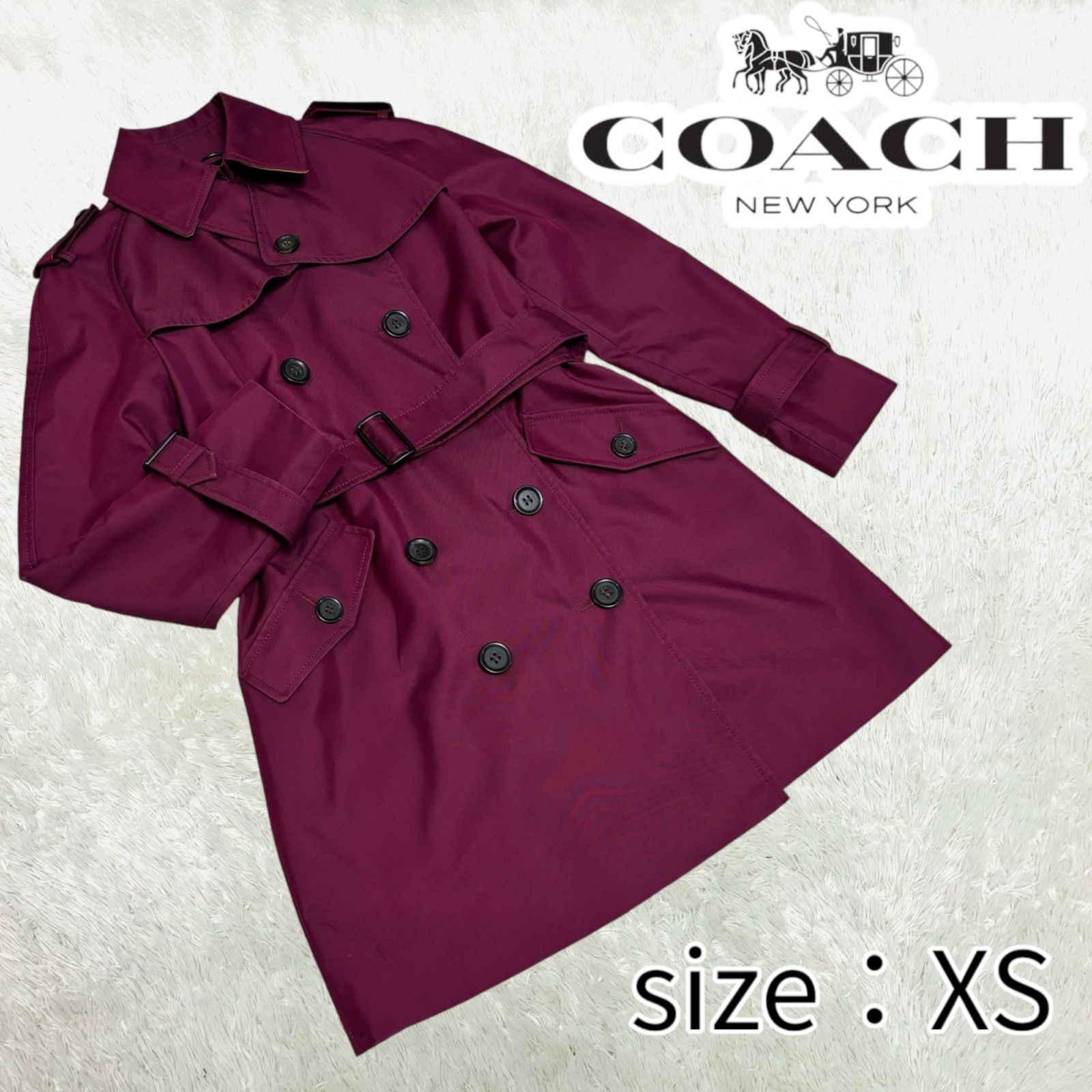 COACHコーチ トレンチコート XXS ピンクベージュ【美品】 COACHコーチ トレンチコート XXS ピンクベージュ【美品】