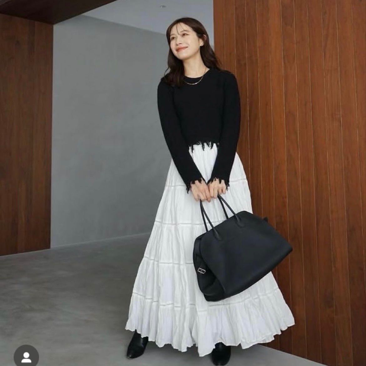 laubeblanc ローブブラン cotton tierad skirt マキシ丈 ロング