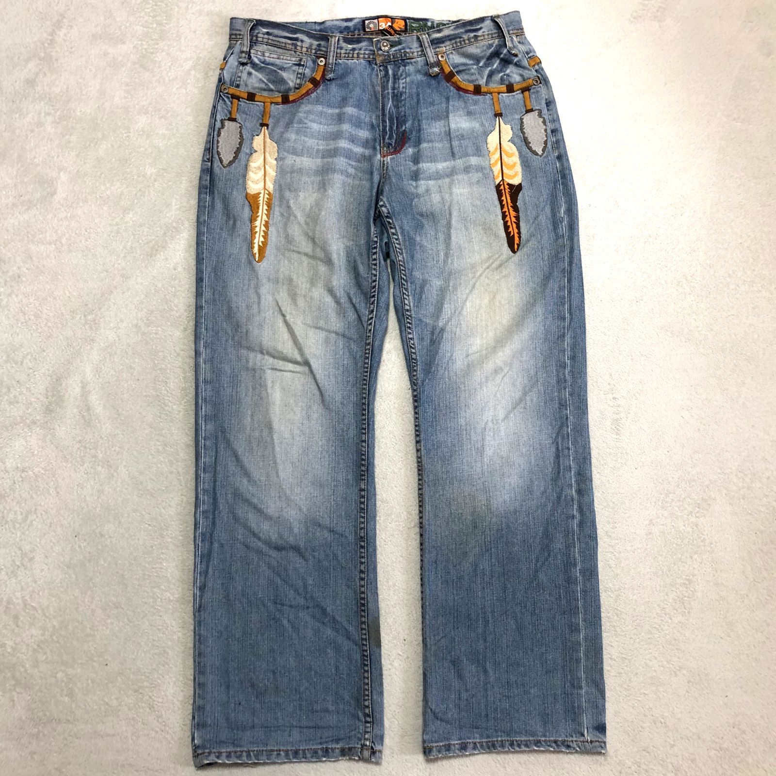 ファイナルセール　akademiks　デニム　パンツ　ヴィンテージ　ワイド \u201cakademiks\u201d DENIM PANTS W38 アカデミクス ワイドデニムパンツ0801A03送料無料