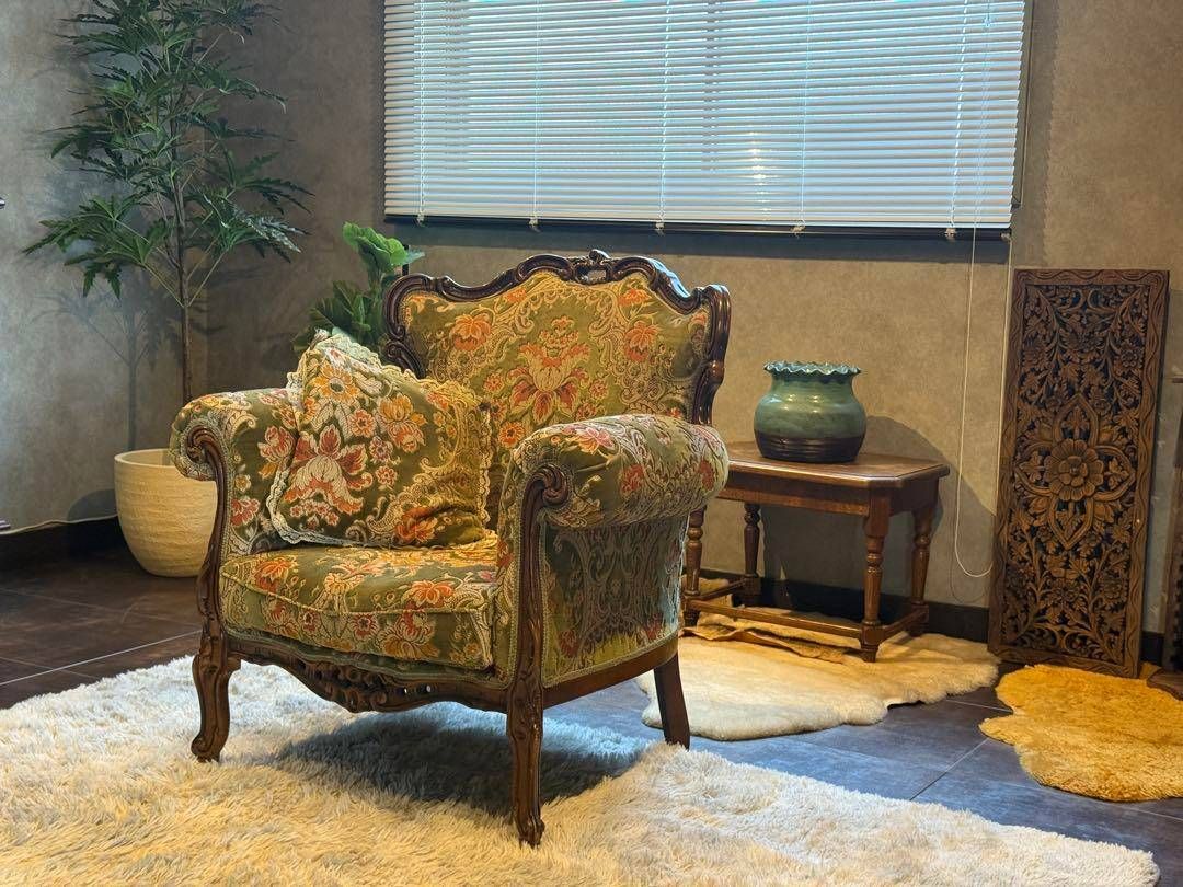 金華山織　クラシック　クラシカル　アームソファ　猫脚　ヨーロピアン　GZ 金華山織 クラシック クラシカル アームソファ 猫脚