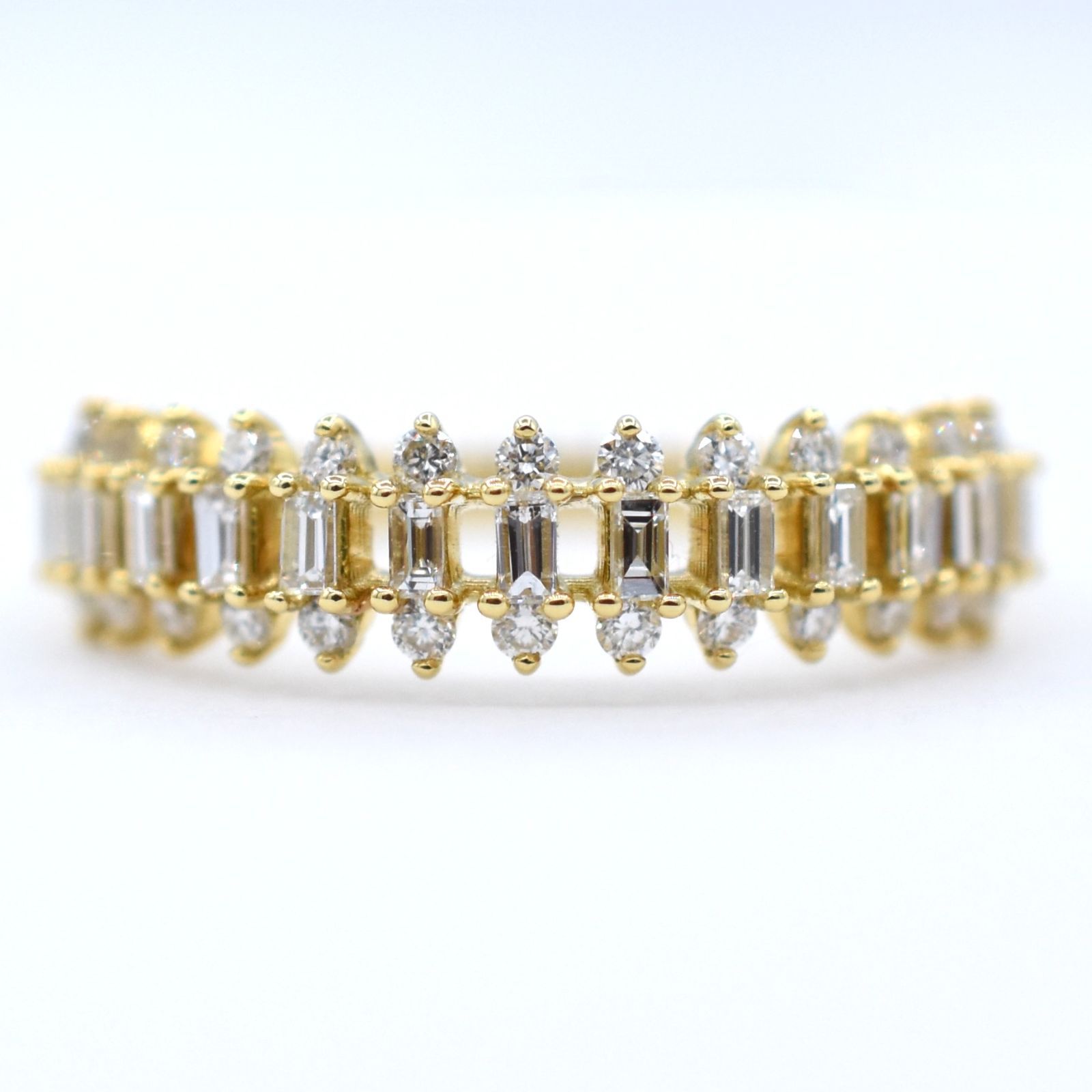 2種 ダイヤモンド 18金 イエローゴールド デザインリング 指輪