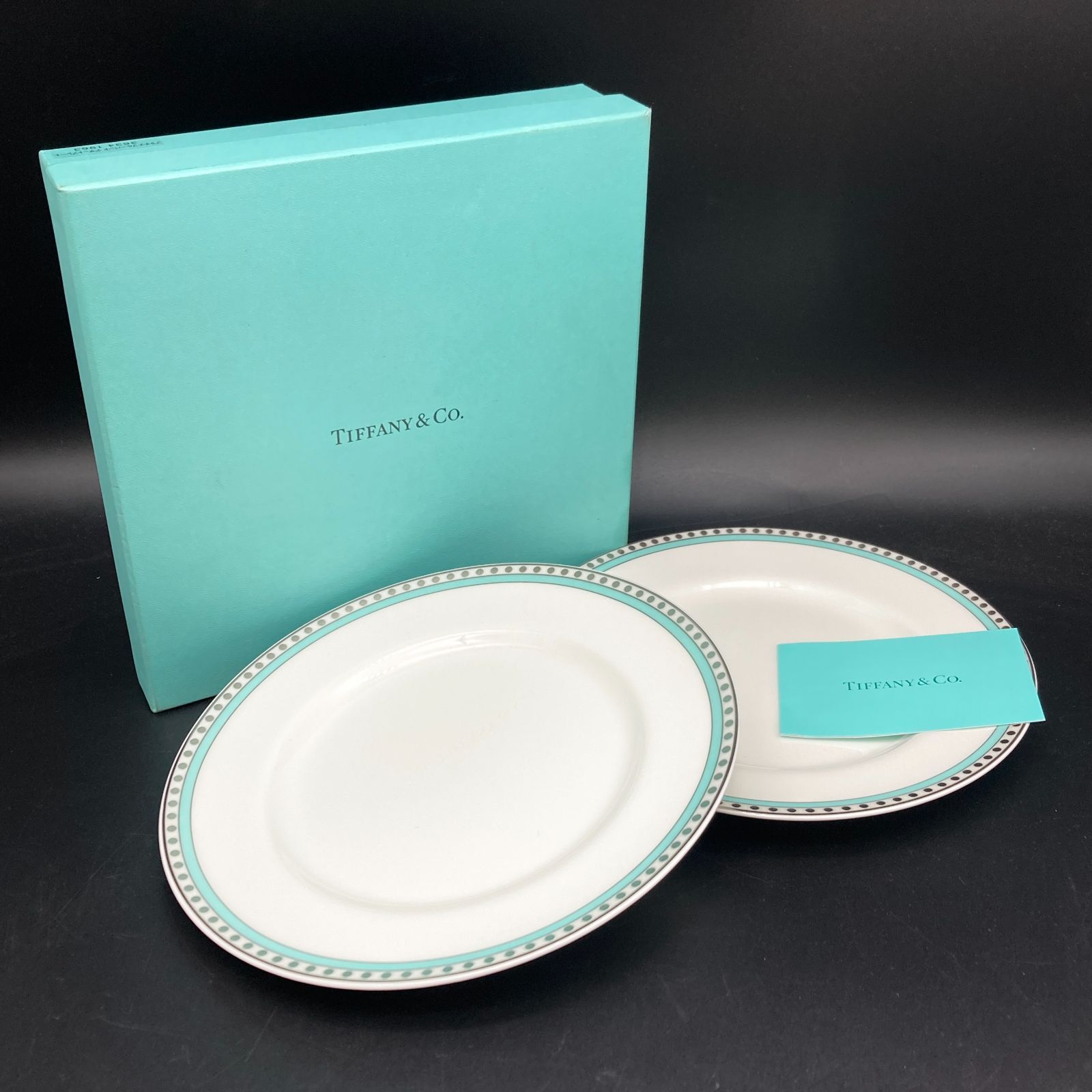 TIFFANY&Co. ティファニー プラチナブルーバンド デザートプレート 2枚