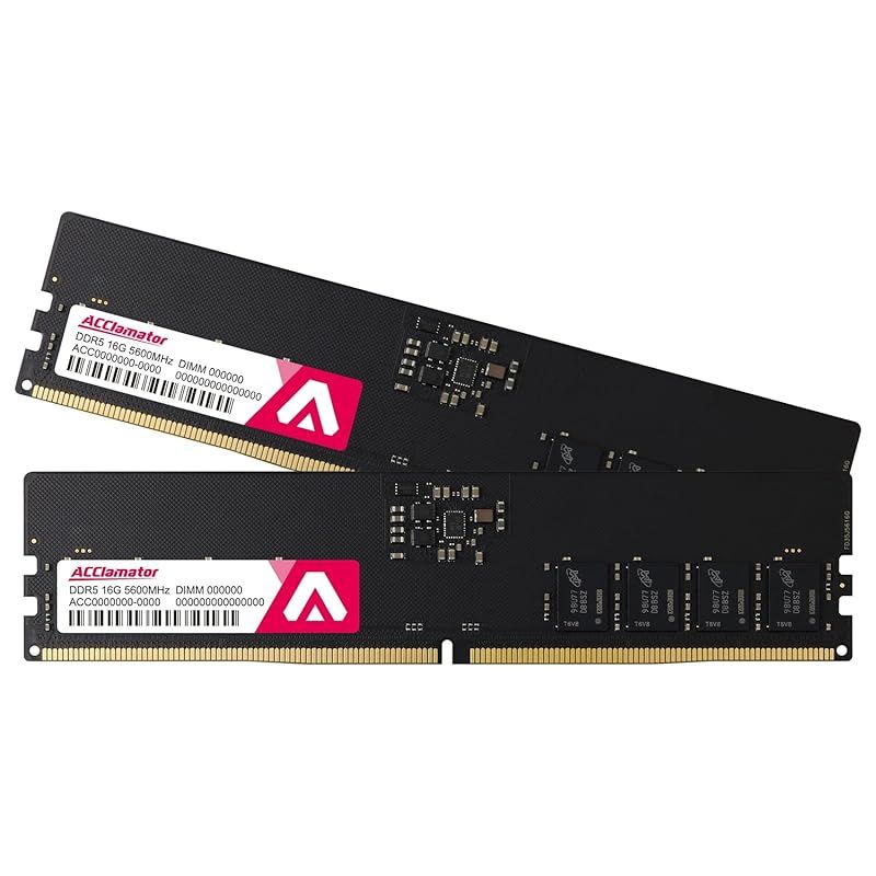 DDR5 32GB-5600MHz デスクトップPC用メモリ (PC5-44800) CL42 XMP 3.0/EXPO Acclamator 16GB*2枚 0
