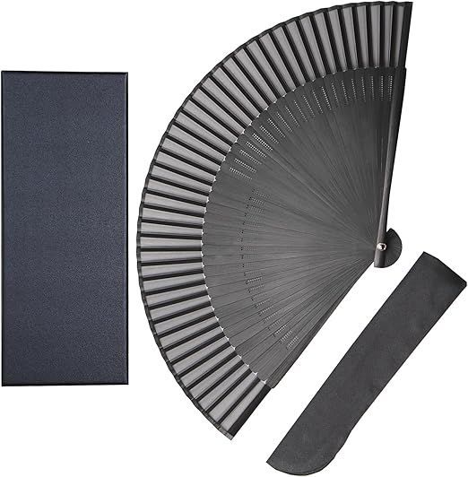 【在庫処分】[TOuWA] 扇子 メンズ レディース シルク 竹骨 和柄 軽量 日本 お土産 お祭り 花火大会 忘年会 新年会 発表会 浴衣 着物 和装 和小物 歌舞伎小物 紳士用 男女兼用 センス 3点セット (扇子、扇子袋、ギフトボックス)
