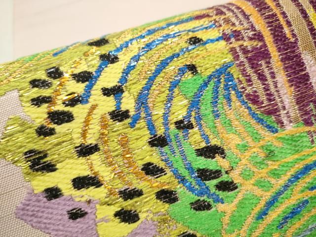 平和屋着物○龍村美術織物 たつむら 九寸開き名古屋帯 万代杉 金銀糸