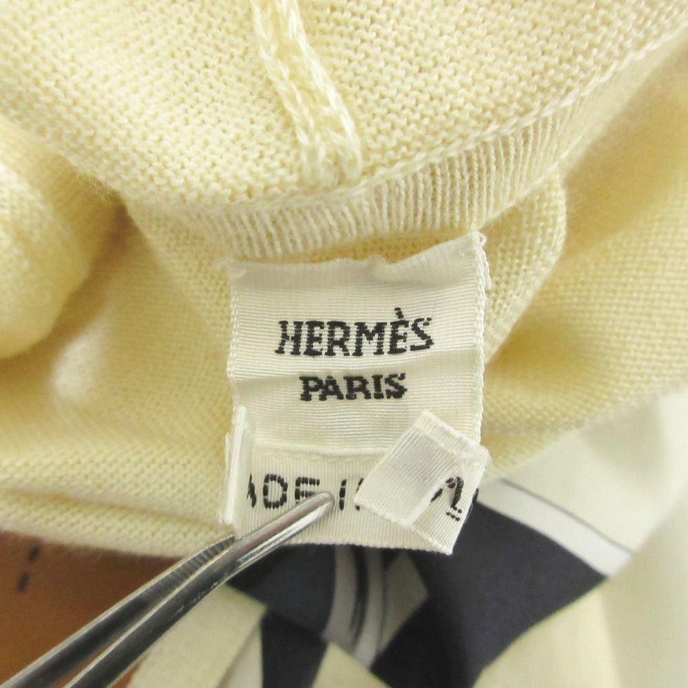 良品 HERMES エルメス ツイルレーヌ シルク切替え カシミヤブレンド 
