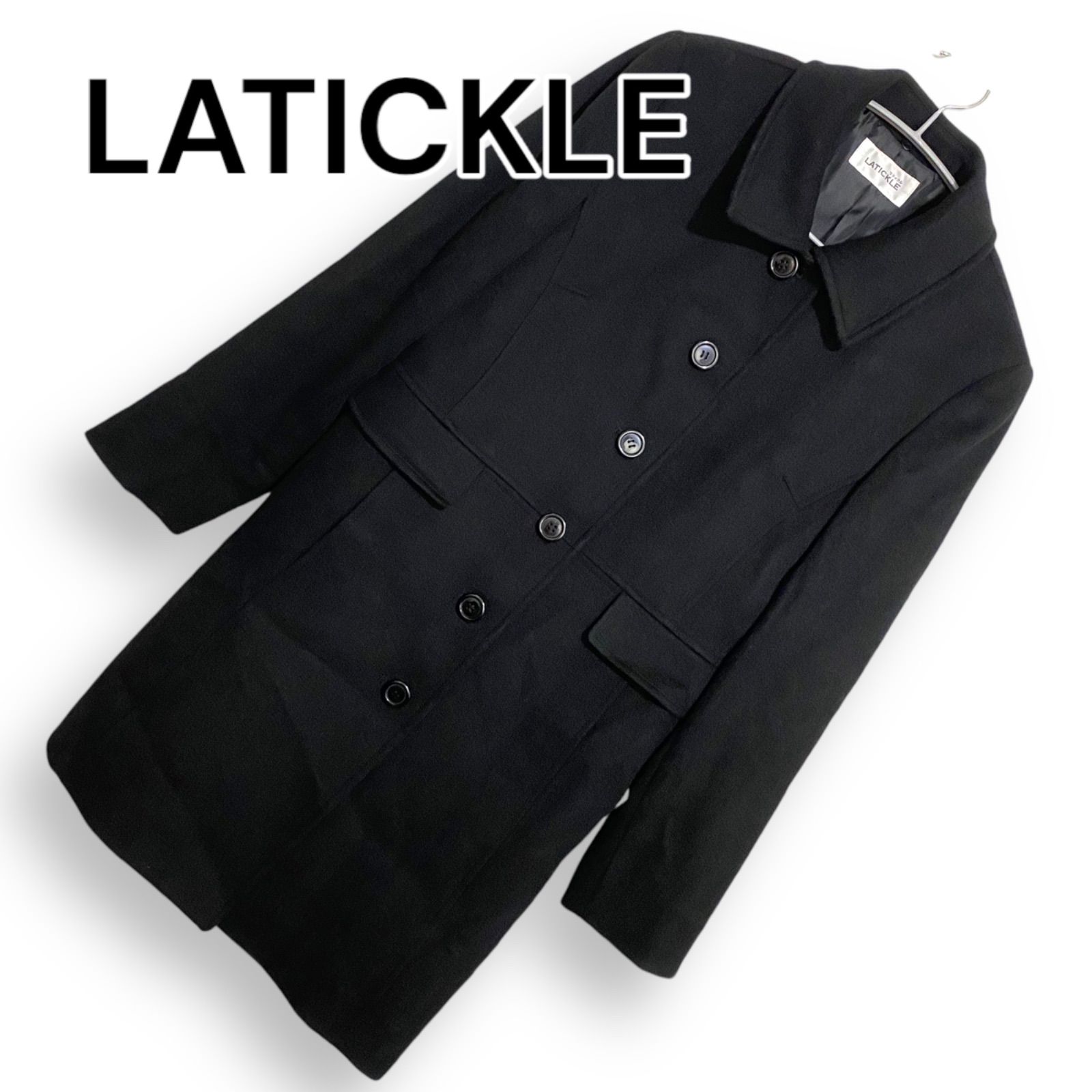 LATICKLE(ラティクル）レディースシンプルロングコート 黒 ブラック カシミヤ ビジネスウエア シンプル 冬 ブルーフォックス - メルカリ