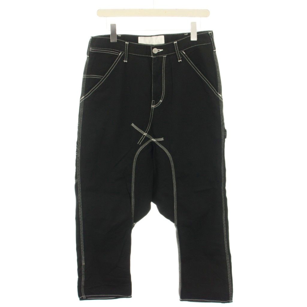 コムデギャルソン COMME des GARCONS ガンリュウ GANRYU AD2015 サルエルパンツ ジップフライ M 黒 ブラック 白 ホワイト EP-P002 |YT