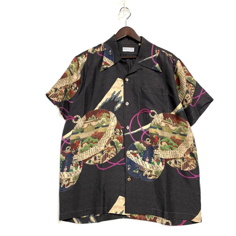 SUN SURF SS35496 SPECIAL EDITION MUSA-SHIYA MT.FUJI-LUCKY CHARM RAYON ALOHA SHIRT レーヨンアロハシャツ 145-250529-ma-01-izu