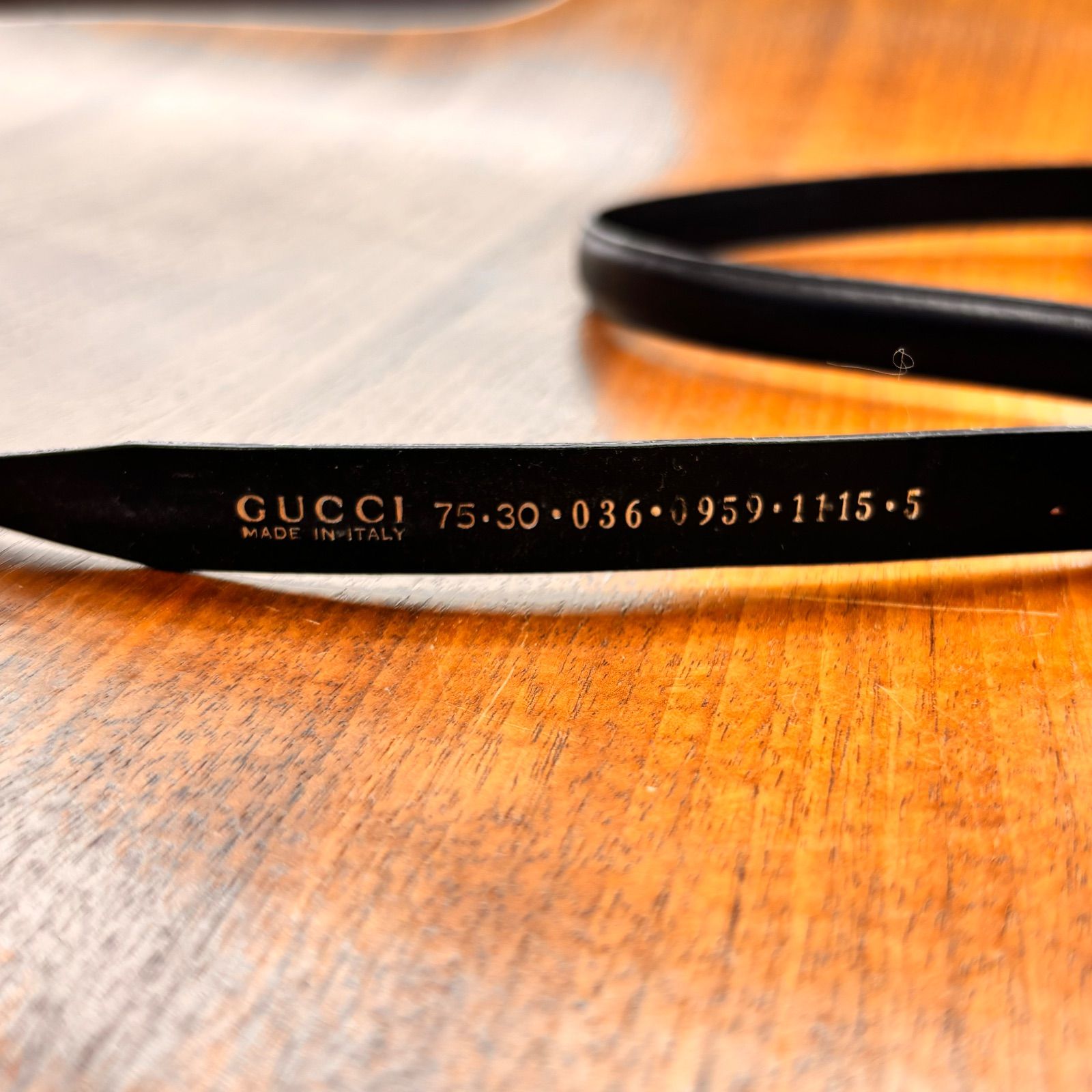 GUCCI グッチ ベルト ブラック ゴールド レザー ロゴ ファー