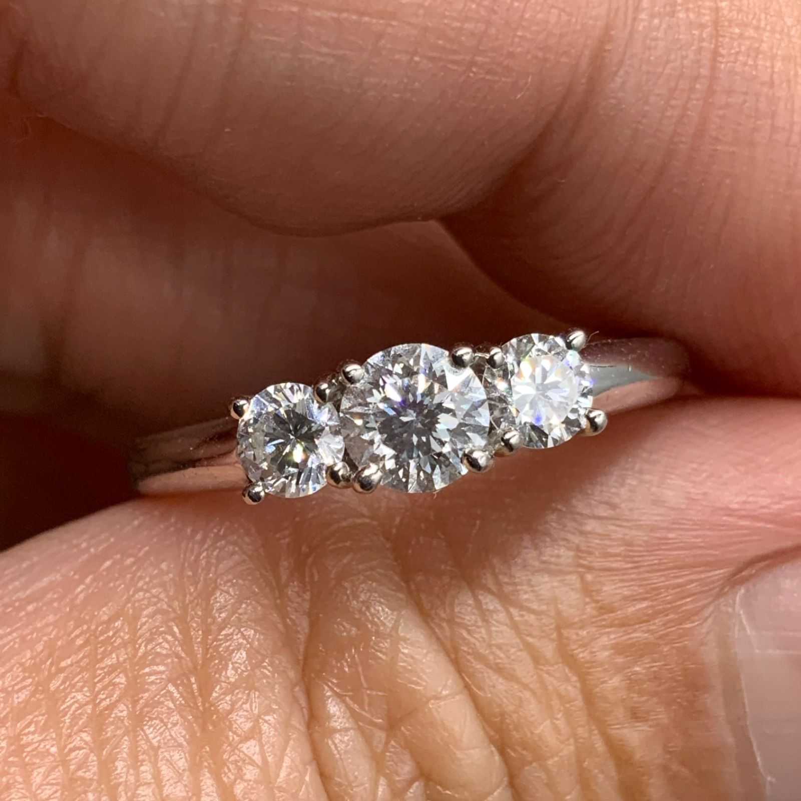 GINZA TANAKA ダイヤモンド リング 3.8g 約8号 pt900 トータル 0.608ct 