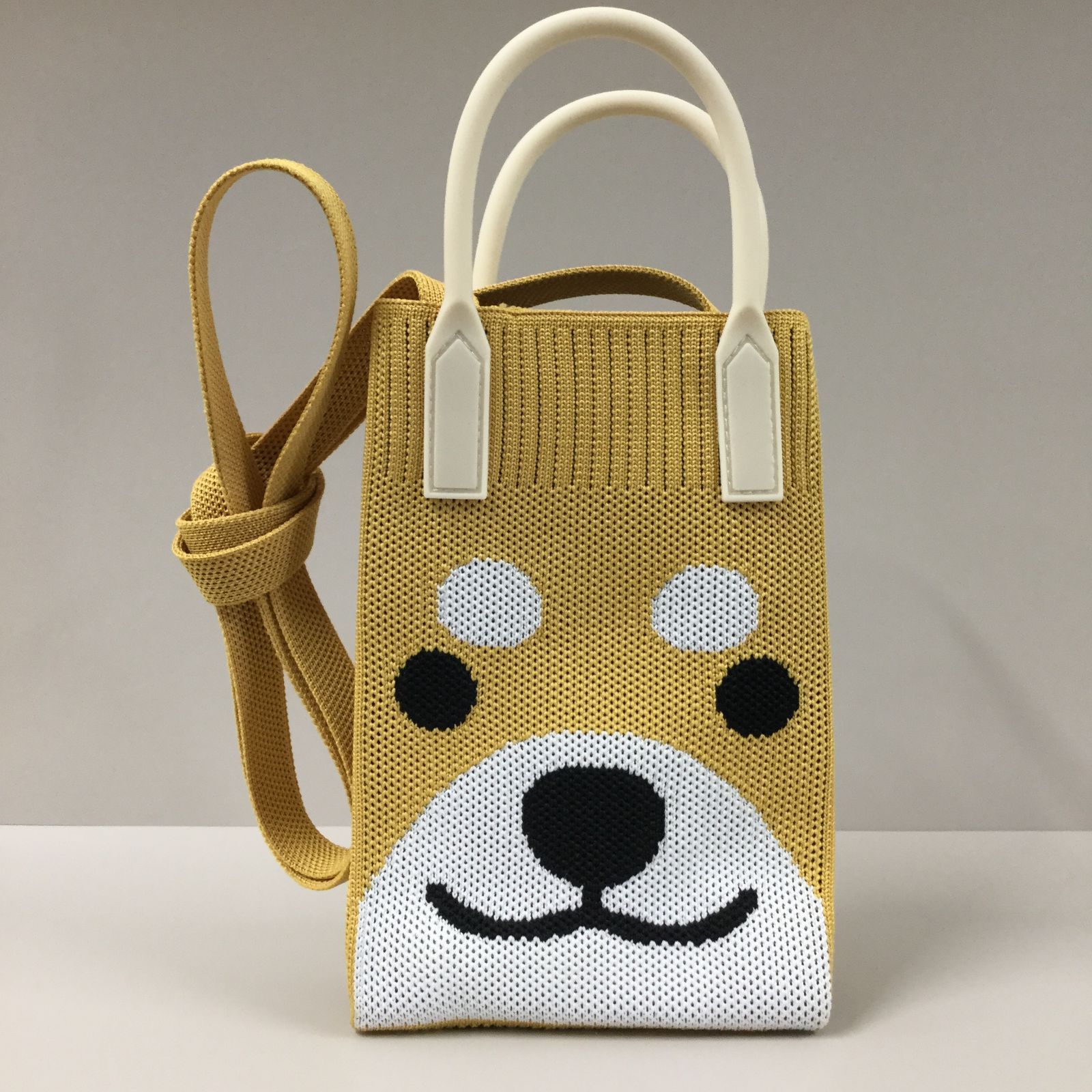 g093【新品・未使用品】D.KELLY 柴犬柄 ショルダーバッグ ラクダ色 