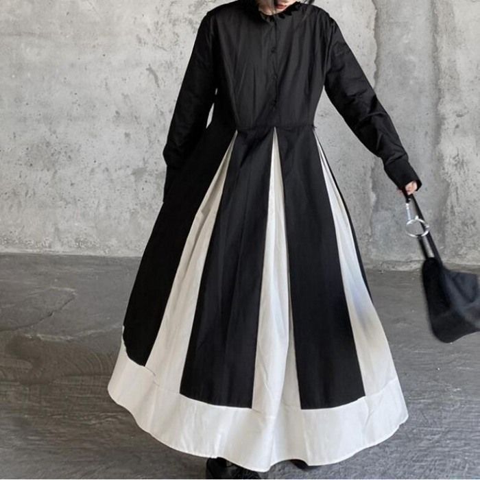 ワンピース レディース ロングワンピース ロング丈 レイヤード風 重ね着風 異素材 秋冬 体型カバー ゆったり せ 可愛い 通勤 通学 シンプル おしゃれ 柔らかい 肌着 20代 30代 40代xkmilyx138 DZ20