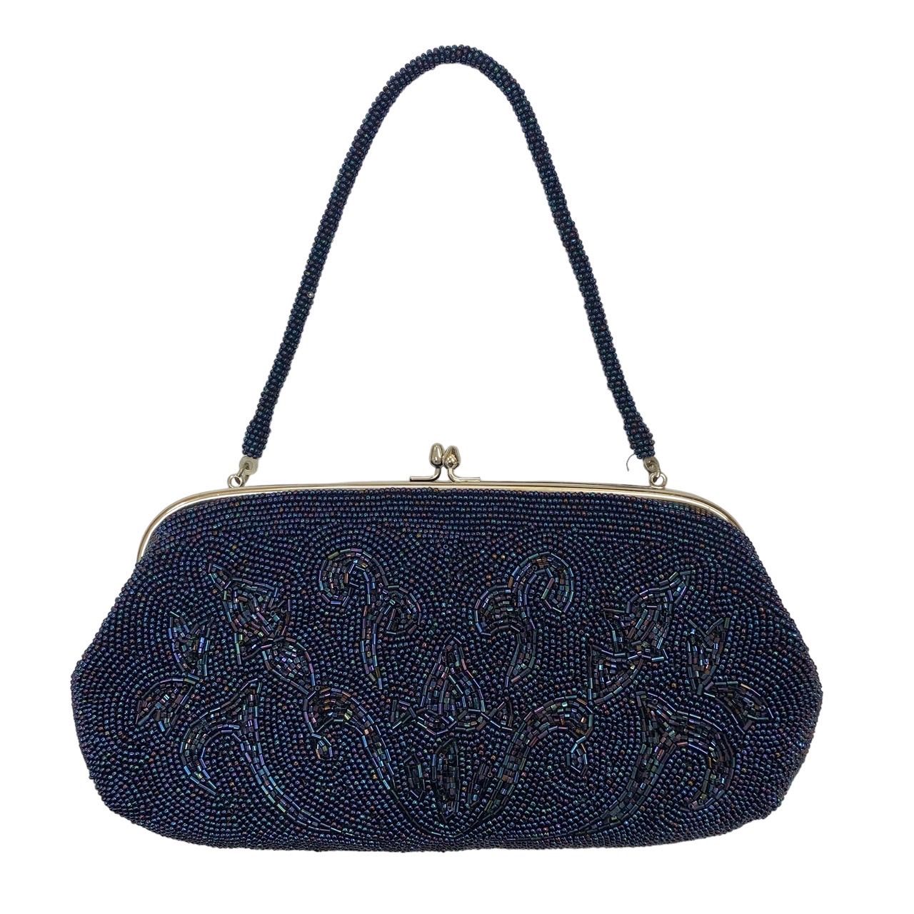 美品きれいです⭐️ ビーズ花模様バッグ】 和装小物 和装バッグ ビーズ