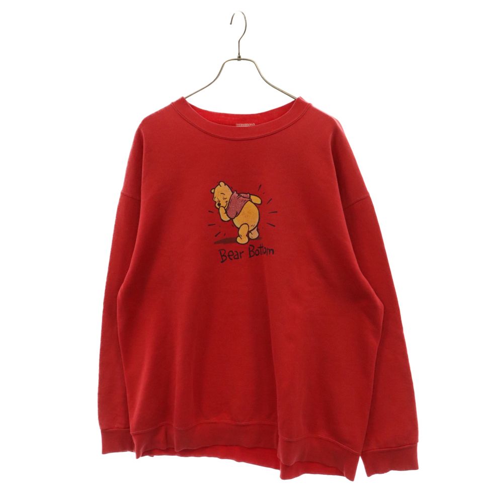 VINTAGE (ヴィンテージ) 90S Pooh Character Sweat Shirt ベアープリントクルーネックスウェット トレーナー レッド ヴィンテージ