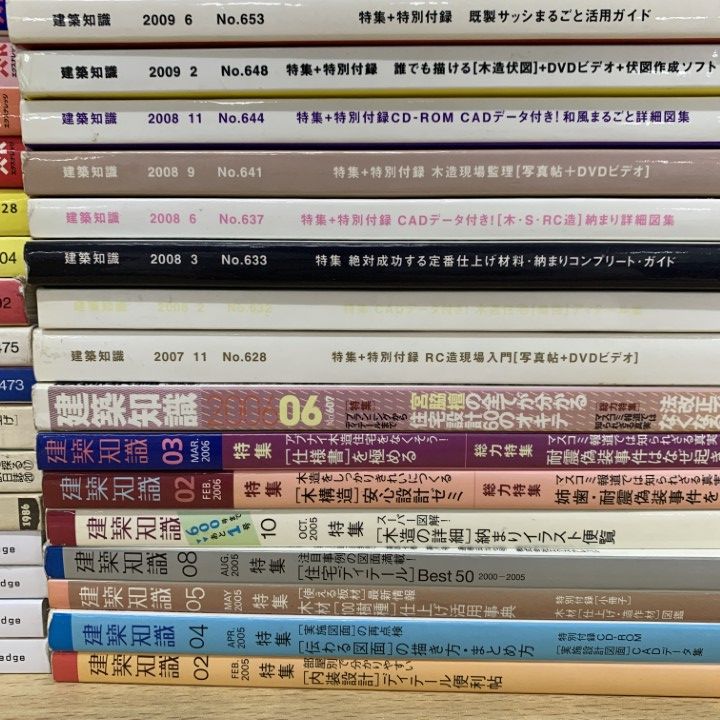 ■02)【同梱不可】建築知識 1988年〜2004年+ビルダーズ  まとめ売り約50冊大量セット/建築工学/雑誌/バックナンバー/住宅/デザイン/設計/B □02)【同梱不可】建築知識 1988年～2004年+ビルダーズ まとめ