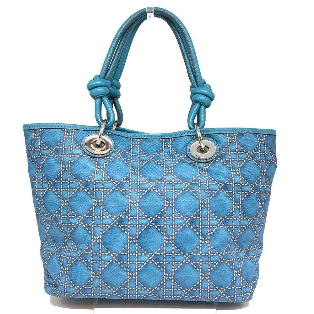 クリスチャンディオール　Dior パナレア　バッグ　カナージュ　青　ブルー ディオール パナレア トートバッグ ブルー カナージュ ABランク