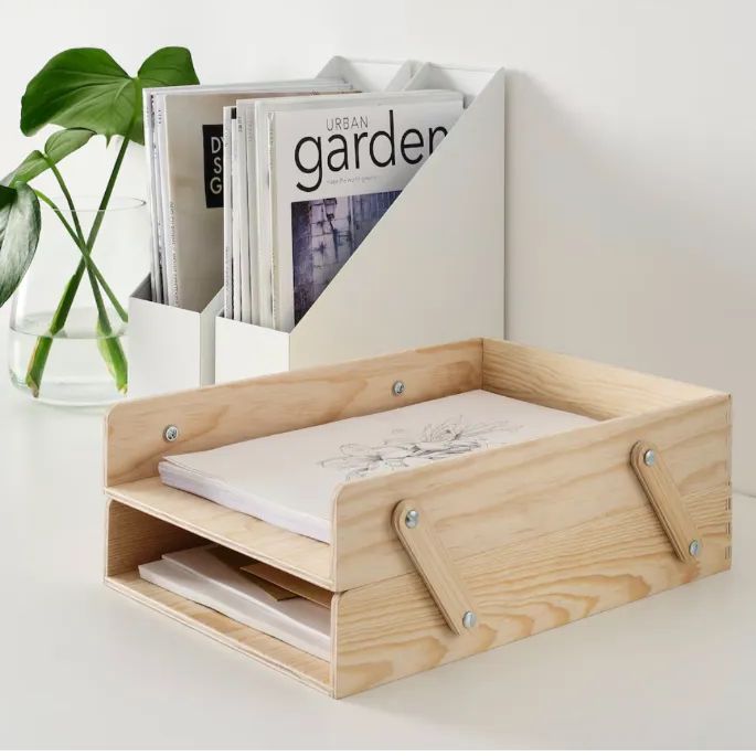 IKEA イケア 三段ラック 木製 棚 ラック 書類入れ IKEA イケア 三段