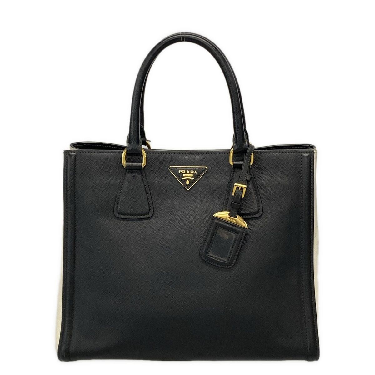 PRADA プラダ トートバッグ - BN2438 黒×白 バイ レザー