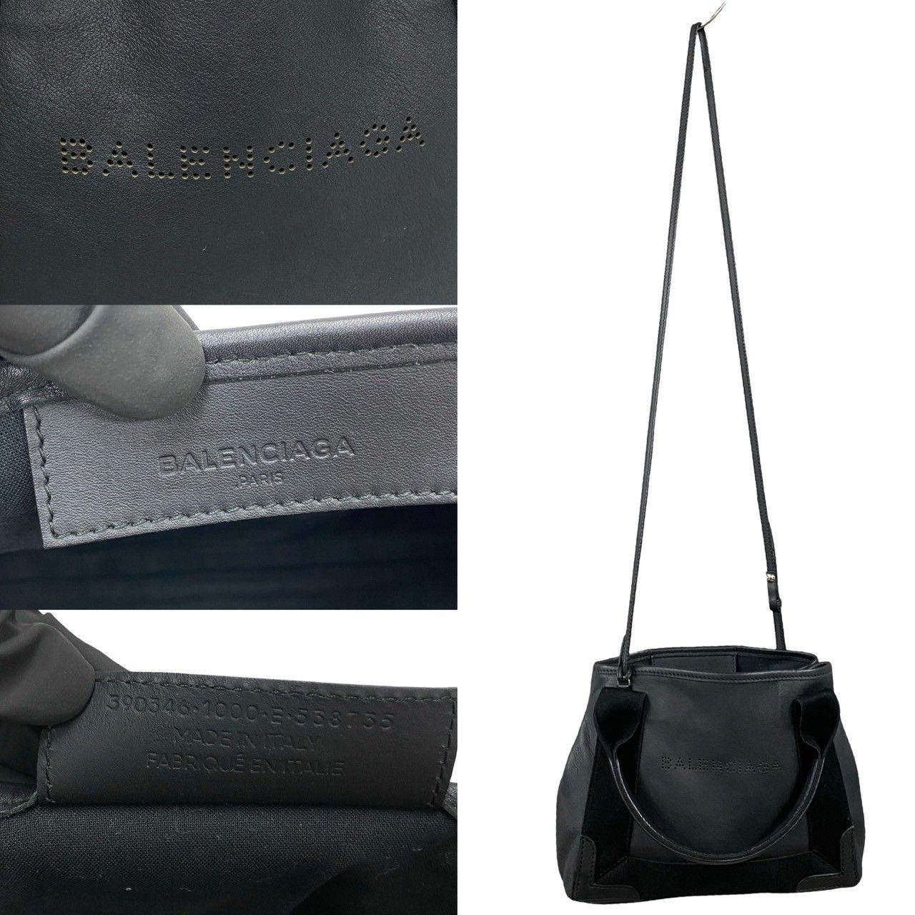 極 美品 袋付 BALENCIAGA バレンシアガ ネイビー カバス XS