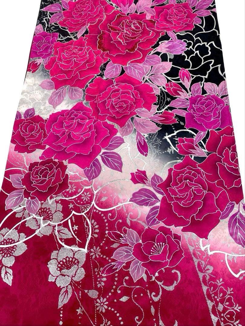 ブランド振袖 豪華 刺繍 銀彩 紋意匠 身丈160cm パールトーン加工済 