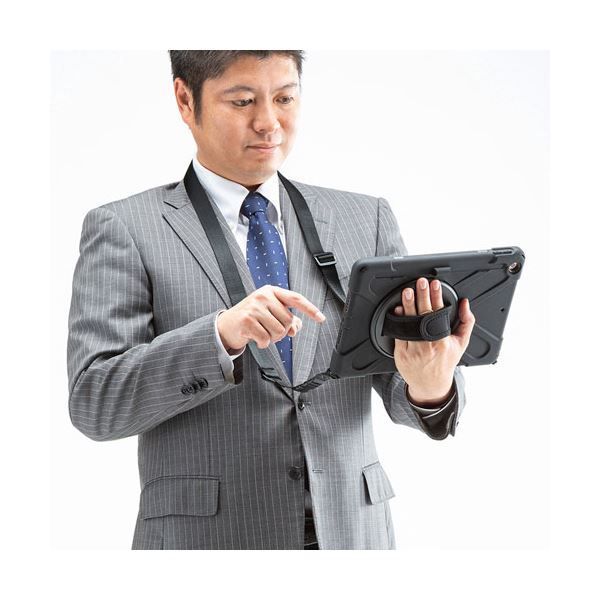 サンワサプライ iPad 10.2インチ 耐衝撃ケース ハンドル スタンド ショルダーベルト付き ブラック PDA-IPAD1617BK USTAUSTRALIA_COM_AU