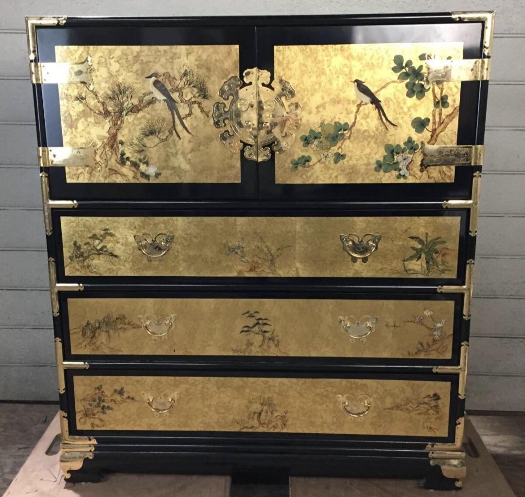 加賀友禅 箪笥 金箔装飾 着物収納 加賀友禅 箪笥 金箔装飾 着物収納 加賀友禅 箪笥 金箔装飾 着物収納