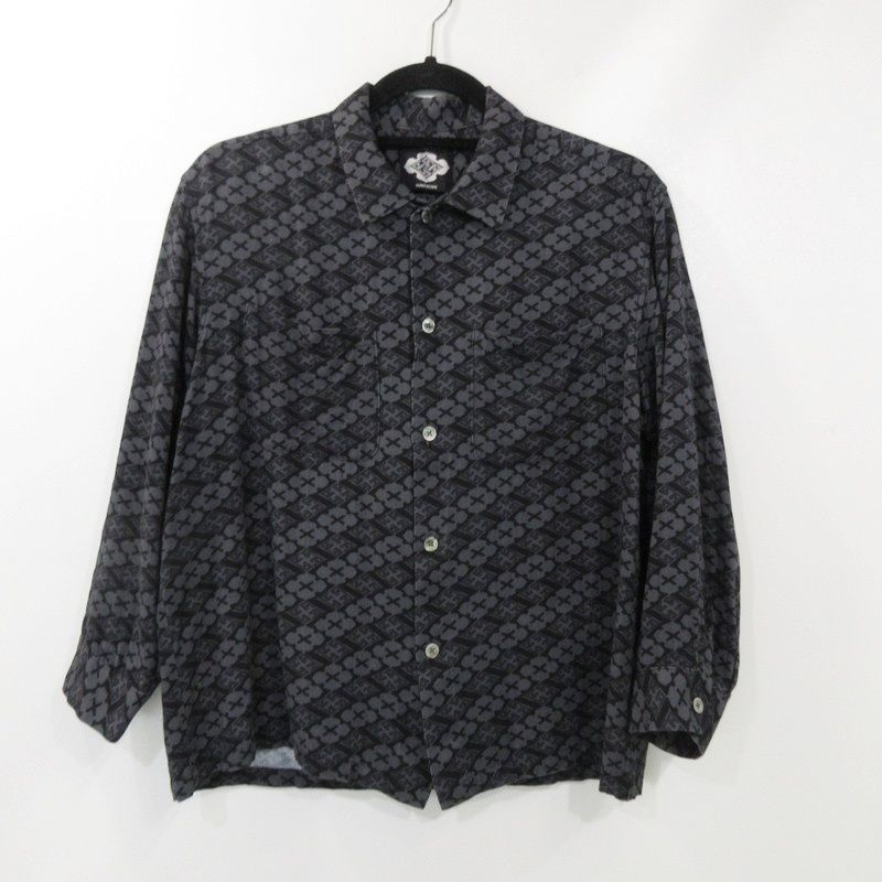 【姫路東店】 中古 BUDSPOOL | バッズプール ×GAKKIN 長袖シャツ 花罰家紋 ブラック サイズ：S 【104】