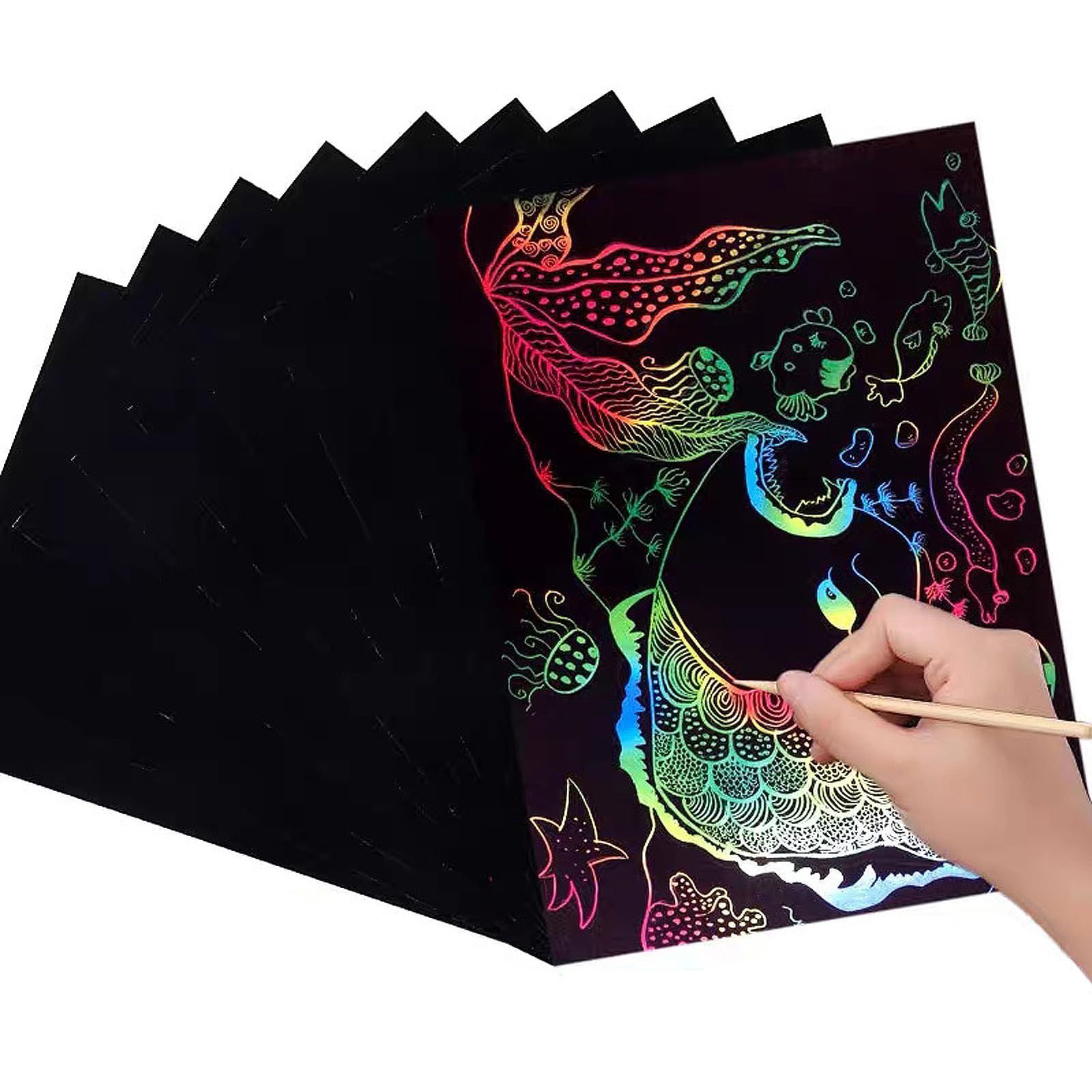 スクラッチアート まとめ売り LIANHATA スクラッチアート ペーパー 10枚 B5サイズ 180×255mm