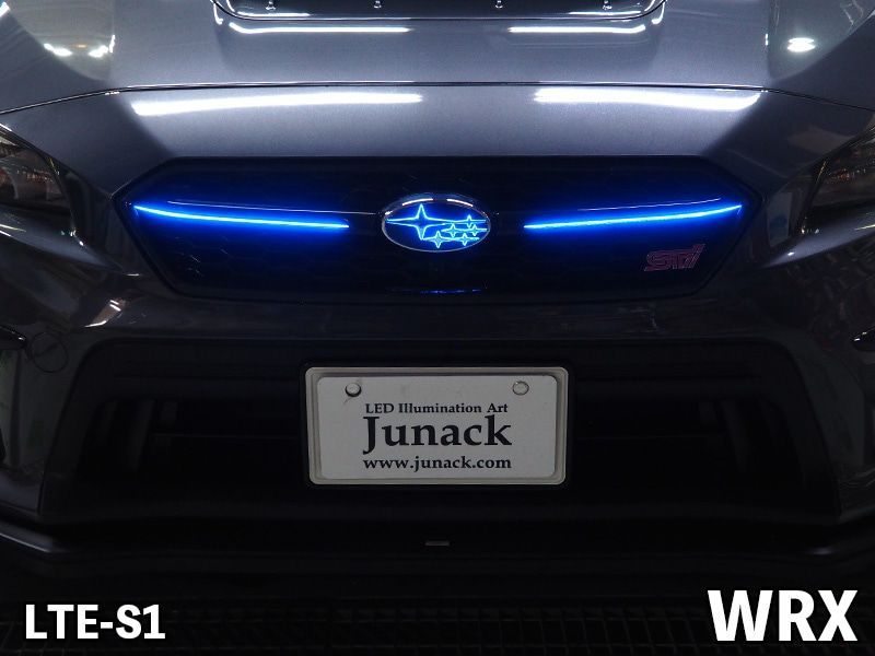 M s XV GT3 GT7 アプライドA-F型 2017.04-2025.12 Junack フロント LEDトランスエンブレム スリムライン ブルー 青 ジュナック 社外 パーツ 部品 光る 発光 カスタム LTE-S1 要在庫