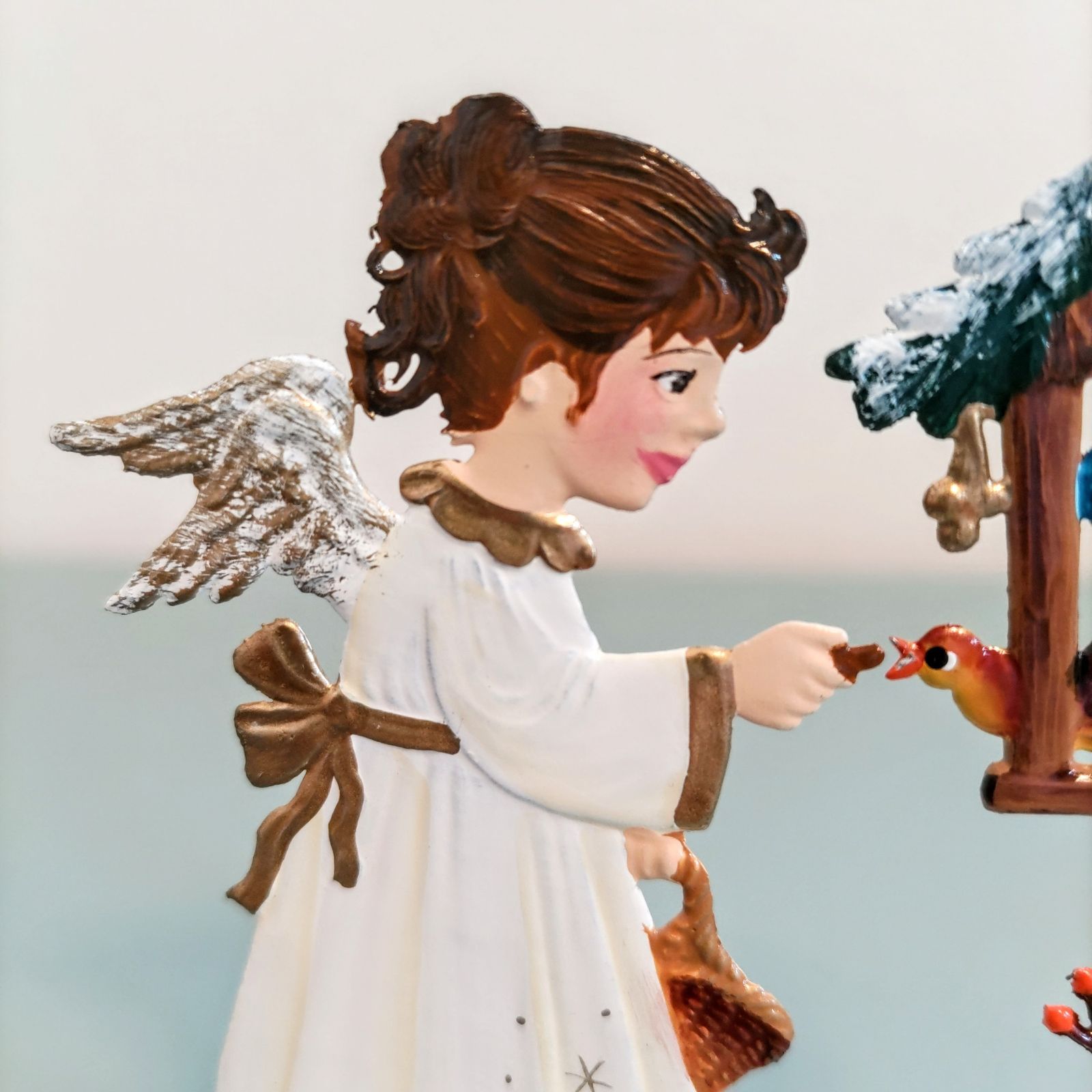 ドイツ 鳥小屋と天使 スタンド 錫製 工芸品 シュヴァイツァー工房