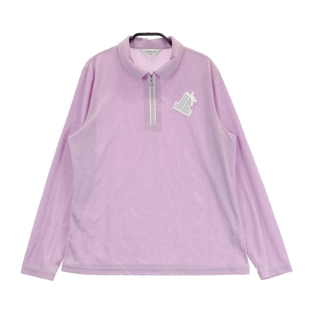 美品【LANVINSPORT】ランバンスポール42 長袖 ジップ ゴルフ サイズ：42 LANVIN SPORT ランバン スポール ハーフジップ 長袖