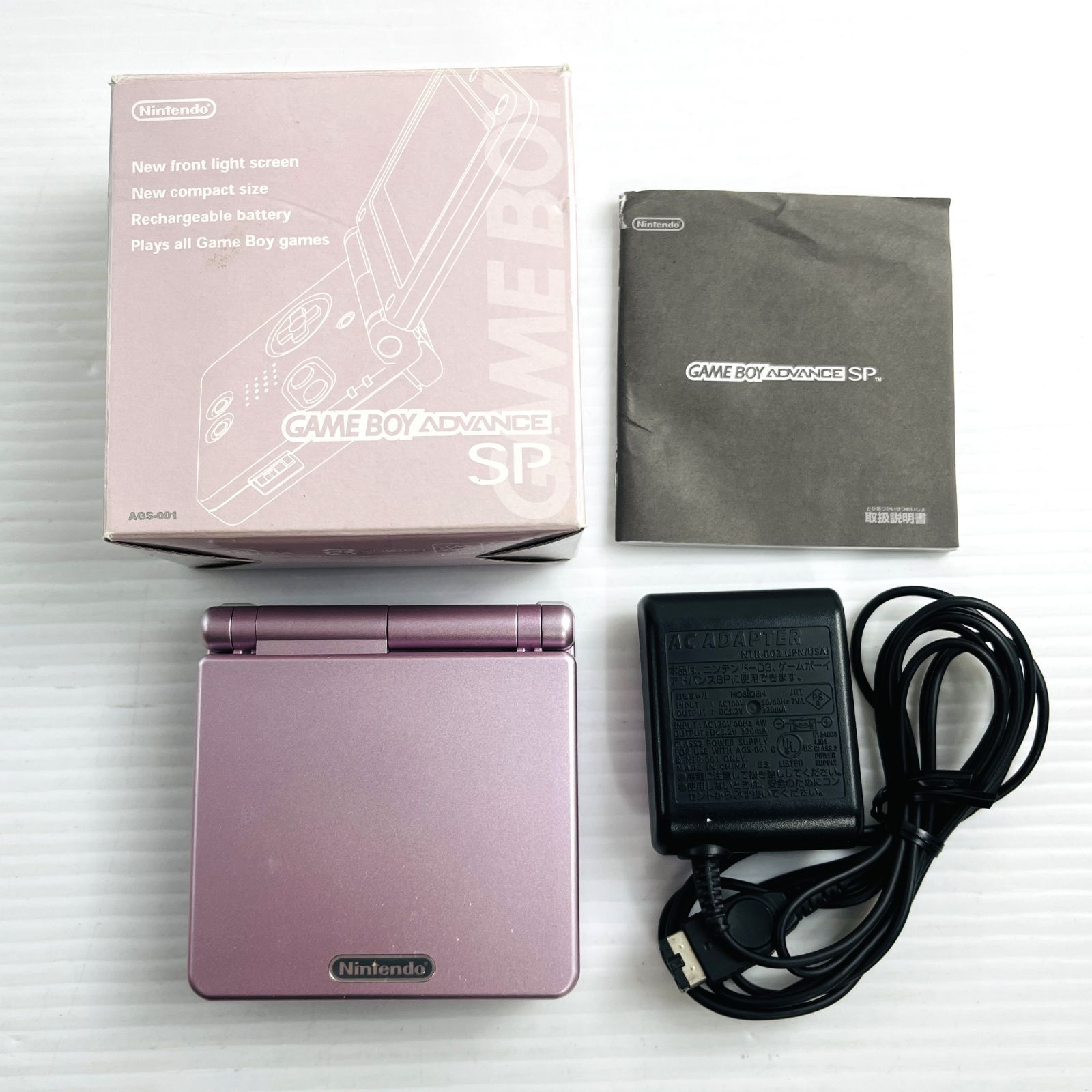 ◇【動作OK】Nintendo ゲームボーイアドバンスSP AGS-001 パールピンク