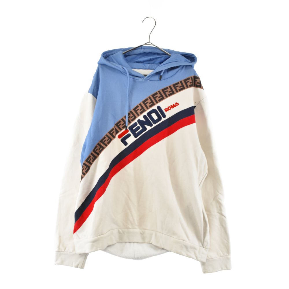 FENDI (フェンディ) 19SS × FILA Mania Hooded フィラ マニア ロゴパーカー プルオーバー パーカー マルチカラー  FY0945 A65J