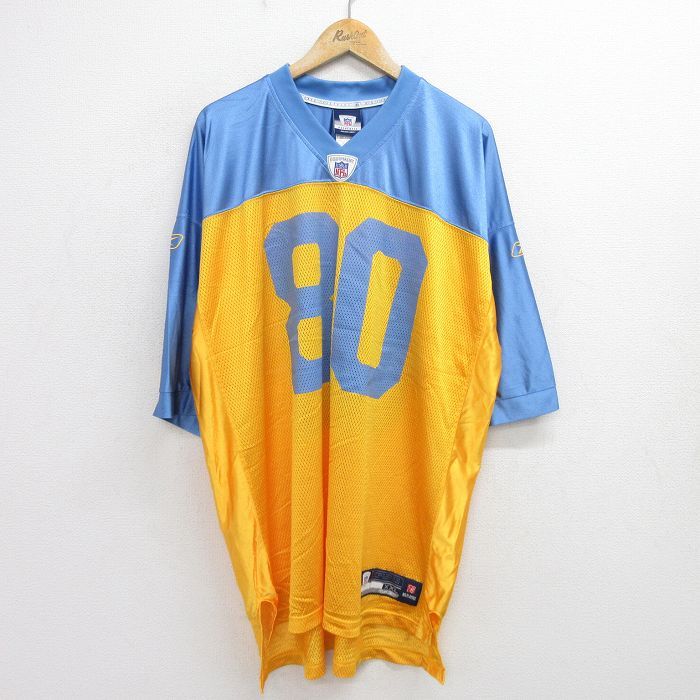 XL/古着 リーボック 半袖 ビンテージ フットボール Tシャツ メンズ 00s NFL セントルイスラムズ ケビンカーティス 80 メッシュ地 大きいサ