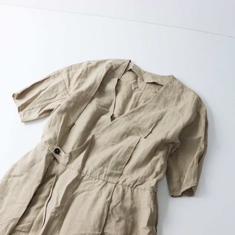 コットンリネンカシュクールオールインワン